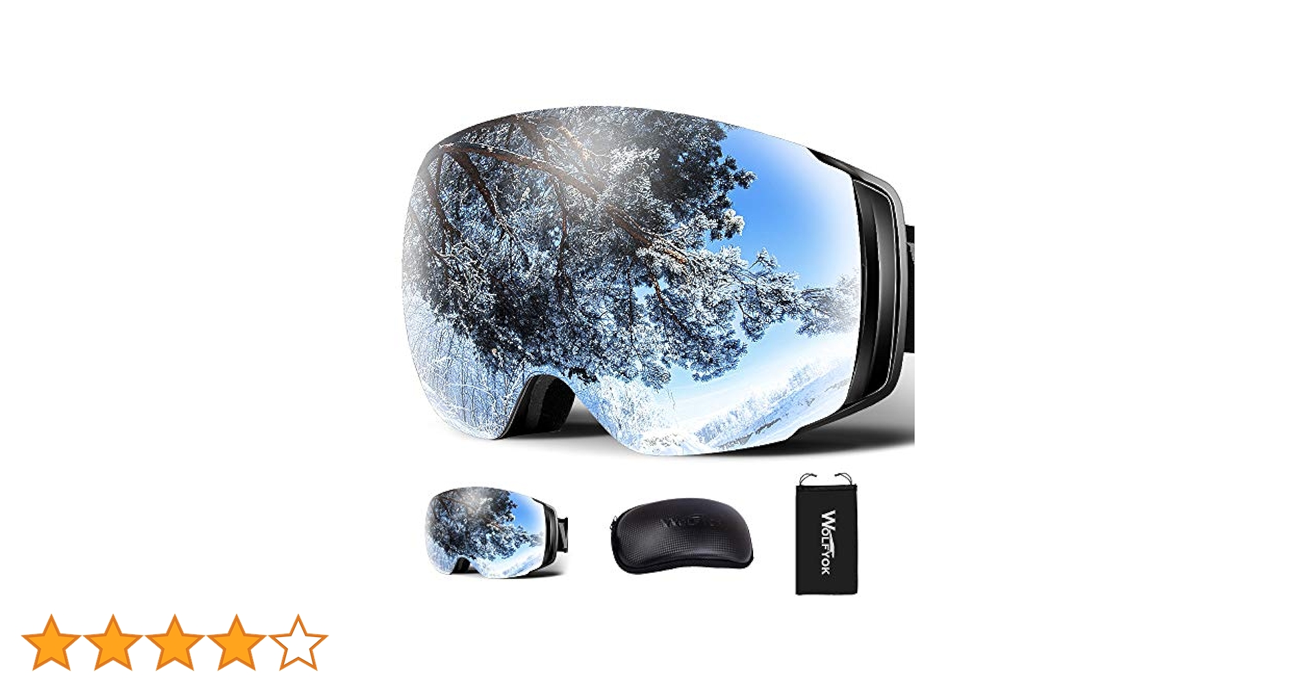 Amazon | [Wolfyok] スキーゴーグル 2層磁気レンズ フレームレス